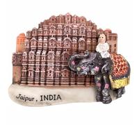 Jaipur India - Imán para Nevera, Imán Nevera Ciudad, Recuerdo de Viaje, Cocina, Decoración 3D para Refrigerador, Colección Artesanal de Resina Pintada a Mano