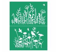 JAJADO Plantilla de pantalla de seda autoadhesiva, plantilla de flores silvestres, plantillas florales para plantas de primavera, serigrafía, transferencias, plantillas de malla botánica para pintar sobre madera, tela, pared, proyecto de arte