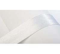 Jajasio Cinta al bies, 10 m, Atlas (satinado), 19 mm, plisada 01, color blanco, cinta textil, cinta en 40 colores
