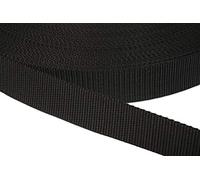 Jajasio - Correa de polipropileno (15 mm de ancho, 1,2 mm de grosor, 41 colores, 12 m), color negro