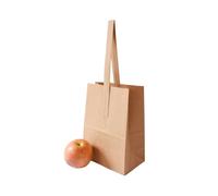 JAK Industrial Bolsas de papel kraft pequeñas de 8 x 6 x 3.5 pulgadas con asas de papel, bolsa de manzana y productos (50)