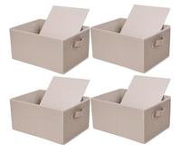 JAKAGO 4PCS Organizadores de Cajones,Cajas Almacenamiento Plegable de Tela 39 x 29 x 20 cm para Ropa Camisas Pantalones Toallas Juguetes (Beige)