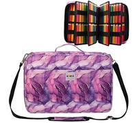 JAKAGO Estuche con gran capacidad para 480 lápices de colores, resistente al agua, organizador de artículos de papelería, para artistas, pinceles, rotuladores finos, resaltadores, regalo, M-púrpura,