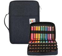 JAKAGO Estuche de Gran Capacidad para 304 Lápices de Colores, Impermeable Organizador de Papelería para Colorear Pinceles de Pintura Fineliners Rotuladores Regalo para Estudiantes de Arte (Azul)