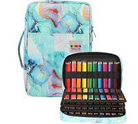 JAKAGO Estuche de Gran Capacidad para 304 Lápices de Colores, Impermeable Organizador de Papelería para Colorear Pinceles de Pintura Fineliners Rotuladores Regalo para Estudiantes de Arte（M-Green）