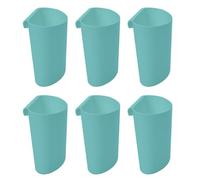 JAKAGO Tazas colgantes para carrito de almacenamiento y estante de cubiertos, paquete de 6 soportes pequeños para tazas colgantes, accesorios carrito de almacenamiento (verde azulado)