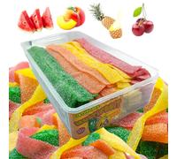 Jake Lenguas Multifruit Pica - Estuche 200 Golosinas 1.7kg - Para Fiestas, Chuches, Navidad, Regalo, Caramelos, Piñata Cumpleaños Infantil, Gominolas, Regaliz de Sabores - Chucherías Ácidas