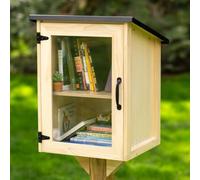 Jakelove Little Free Library Box Outdoor Kit Free Community Book Exchange 40,6 x 35,56 x 55,88 cm Armario de madera para compartir literatura, libros, volantes, comida y arte con tu vecindario