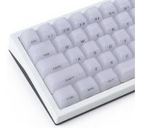 JakeTsai Crystal Jelly White Keycaps, 119 Keys PC Keycaps Dye-Sub MDA Profile Translucent Side Printed Custom Keycap for 61/68/84/87/98/100 Cherry Gateron MX Switches Mechanical Keycap