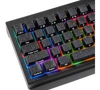 JakeTsai Jelly Keycaps, 130 Keys Double Shot PC Black Keycaps Dye-Sub Cherry Profile Translucent Side Printed Custom Keycap for Cherry Gateron MX Switches Mechanical Keycap