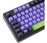 JakeTsai PBT UK - Teclas de 132 teclas de color morado Mecha, teclas personalizadas con barra espaciadora transparente para teclado mecánico Cherry MX Switch UK