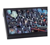 JakeTsai Teclas PBT de 128 teclas, diseño de cielo estrellado, doble disparo que brilla a través de los lados, tecla de sublimación de tinte de perfil de cereza, para Cherry MX Switch ANSI e ISO