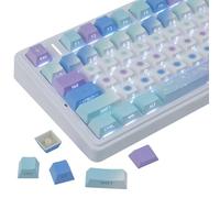 JakeTsai Teclas PBT de 132 teclas Starlight, doble disparo que brilla a través de los lados impresos, tecla de sublimación de tinte de perfil de cereza, para teclado mecánico Cherry MX Switch ANSI e