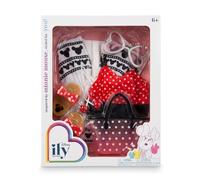 JAKKS Pacific Disney ILY 4EVER - Paquete de moda de muñeca de 18 pulgadas inspirado en Minnie Mouse, traje de baño de 6 piezas y accesorios