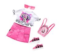 JAKKS Pacific Disney ILY 4EVER - Paquete de moda para muñecas de 18 pulgadas inspirado en Minnie Mouse, conjunto escolar rosa de 6 piezas y accesorios