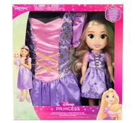 JAKKS Pacific - Disney Princesas Rapunzel, Muñeca de 35 cm y Vestido Talla 5 para Niñas, Set de Juego y Disfraz, Púrpura, Enredados