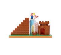 Super Mario Jakks Pacific, Revive la emoción de Super Mario con el Playset Nivel Final - Escalera y Bandera!, Incluye Figura Mario de 6 cm