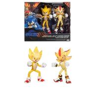 JAKKS Pacific Sonic El Erizo - Set de figuras de acción luminosas Super Sonic y Super Shadow
