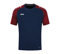 JAKO Camiseta Performance, Azul Marino y Rojo, L para Hombre