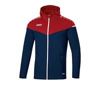 JAKO Champ 2.0 - Chaqueta con capucha para hombre, color azul marino/rojo, talla L