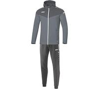 JAKO Chándal infantil de poliéster Champ 2.0 con capucha, color gris piedra, gris antracita, talla 140, M9420