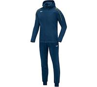 JAKO Chándal infantil de poliéster Classico con capucha, azul oscuro/amarillo, 152, M9450