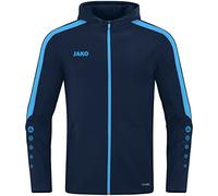 JAKO Chaqueta con Capucha Power, Azul Marino/Azul Celeste, 140 Unisex niños