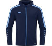 JAKO Chaqueta con Capucha Power, Azul Marino/Azul Celeste, 140 Unisex niños