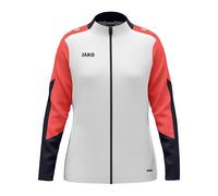 JAKO Chaqueta de poliéster para mujer, color blanco/coral/azul marino, XL