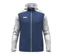 JAKO Dynamic 152 - Chaqueta con Capucha para niños, Color Azul Oscuro/Blanco/Gris Claro