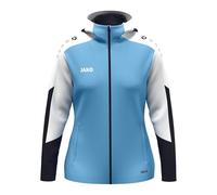 JAKO Dynamic - Chaqueta con capucha para mujer, color azul cielo/blanco/azul marino, M