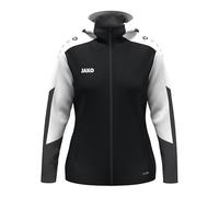 JAKO Dynamic - Chaqueta con capucha para mujer, color negro/blanco/antracita, S