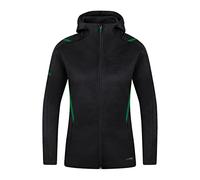 JAKO Freizeitjacke Mit Kapuze Challenge Leisure-Chaqueta con Capucha, Negro Moteado/Verde Deportivo, 50 para Mujer