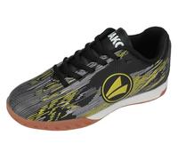 JAKO J-si Stepover, Zapato de Tribunal Interior, Jet Black Neon Yellow, 33 EU