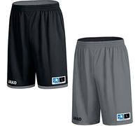 JAKO Pantalón Corto Reversible Change 2.0, Negro/Gris Piedra, XXS