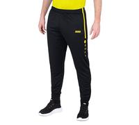 JAKO Pantalones de chándal para niño Active, Negro/Amarillo neón, 128, 8495