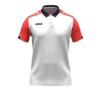 JAKO Polo Infantil Dynamic, Blanco/Coral/Azul Marino, 164