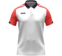 JAKO Polo Unisex Dynamic, Blanco/Coral/Azul Marino, L