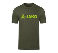 JAKO T-Shirt Camiseta Promo, Color Caqui/Verde neón, Large para Hombre