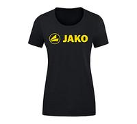 JAKO Promo - Camiseta para Mujer, Mujer, Camiseta Promo, 6160-505, Negro Jaspeado/Amarillo, 38