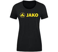 JAKO Promo - Camiseta para Mujer, Mujer, Camiseta Promo, 6160-505, Negro Jaspeado/Amarillo, 38