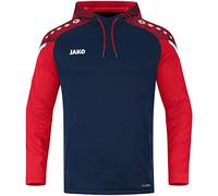 JAKO Sudadera con Capucha Performance, Azul Marino/Rojo, Large para Hombre