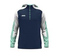 JAKO Sudadera con Capucha Unisex con Cremallera Dynamic, Azul Marino/Blanco/Menta, S