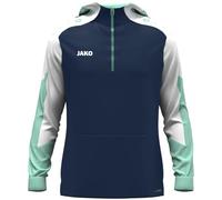 JAKO Sudadera con Capucha Unisex con Cremallera Dynamic, Azul Marino/Blanco/Menta, XXL