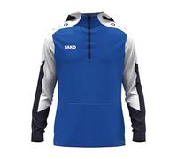 JAKO Sudadera con Capucha Unisex con Cremallera Dynamic, Azul Real/Blanco/Azul Marino, L