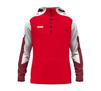 JAKO Sudadera con Capucha Unisex con Cremallera Dynamic, Rojo/Blanco/Rojo Oscuro, S