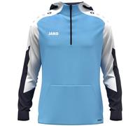 JAKO Sudadera con Capucha Unisex con Cremallera Dynamic, Skyblue/Blanco/Azul Marino, XL