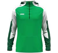 JAKO Sudadera con Capucha Unisex con Cremallera Dynamic, Verde/Blanco/Verde Oscuro, M