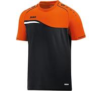 JAKO T-Shirt Camiseta Competition 2.0, Hombre, Negro/Naranja, 40