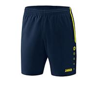 JAKO , Training & Fitness 6218 - Pantalones Cortos para niños (competición 2.0), Color Azul Marino y Amarillo neón